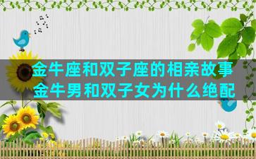 金牛座和双子座的相亲故事 金牛男和双子女为什么绝配